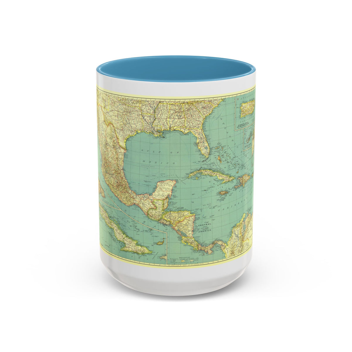 Central America and the West Indies (1934) (Map) Accent Coffee Mug