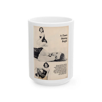 Dawn Richard #48 - [Pages 21] Including Pages 1 of 7 with, 3 B&W Photos & Caption from Moulin Rogue Mag. Jan. '59 (Vintage Female Icon) White Coffee Mug-15oz-Go Mug Yourself