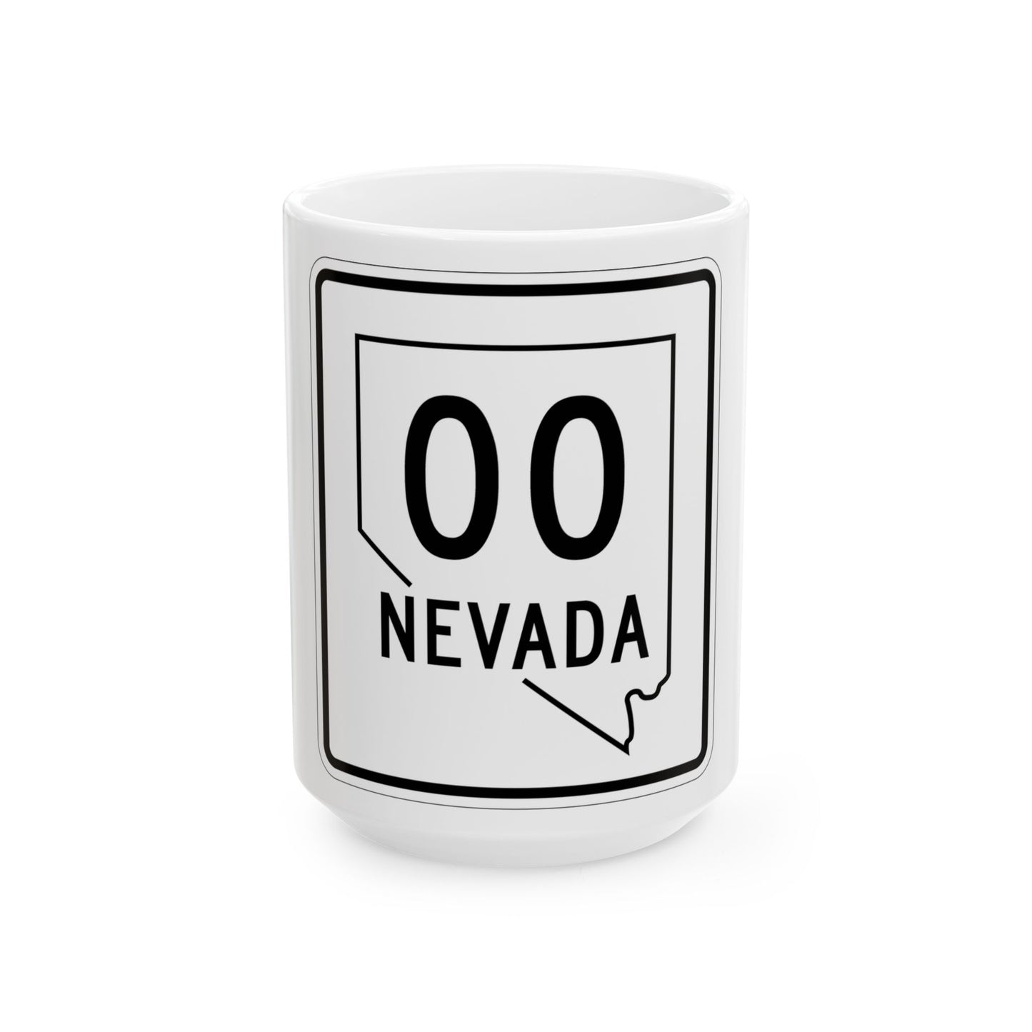 Nevada 00 1955 (Nevada) (Road Sign) White Coffee Mug