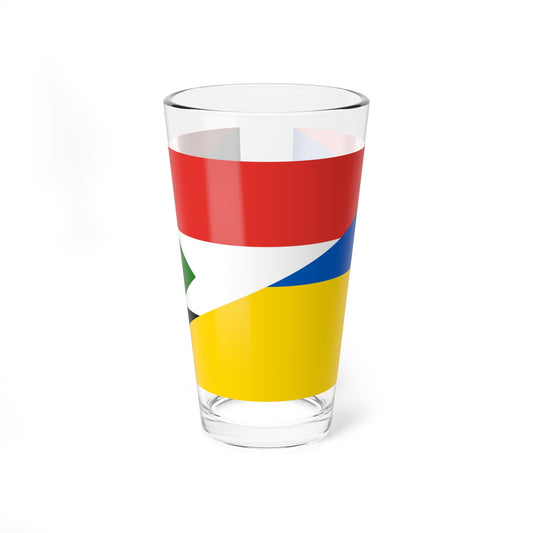 Flag of Sudan and Ukraine (Sudan) Pint Glass 16oz