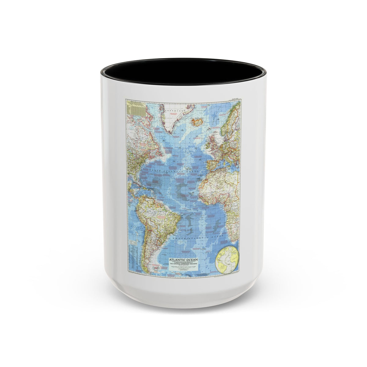 Atlantic Ocean (1955) (Map) Accent Coffee Mug
