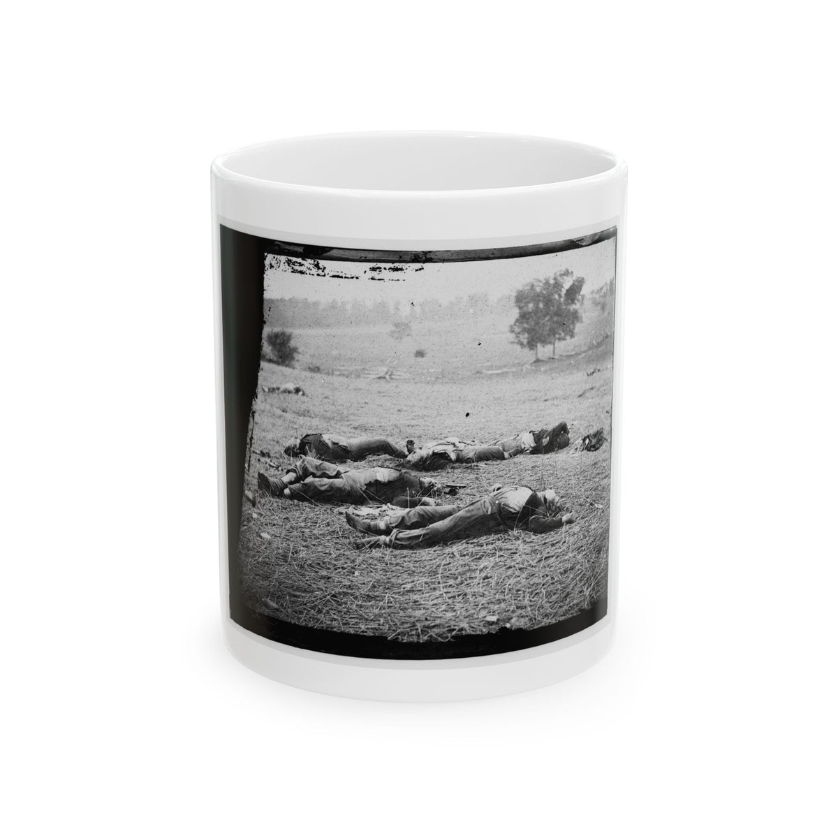 Gettysburg, Pa. Bodies Of Federal Soldiers, Killed On July 1, Near The Mcpherson Woods (U.S. Civil War) White Coffee Mug