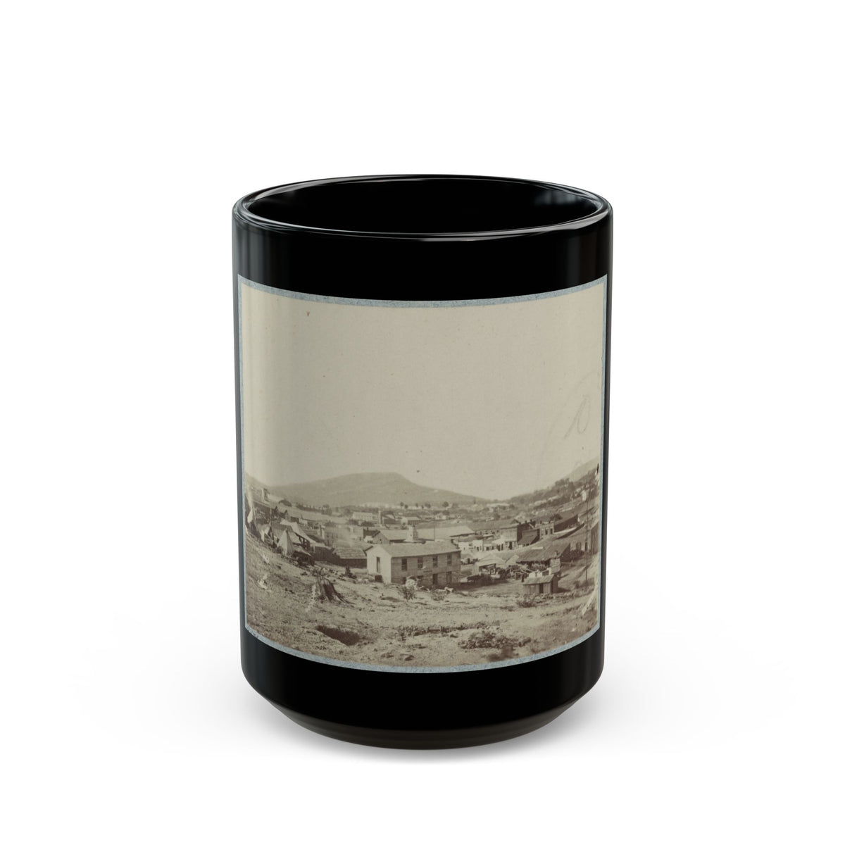 View Of Chattanooga With Lookout Mountain In The Distance(2) (U.S. Civil War) Black Coffee Mug