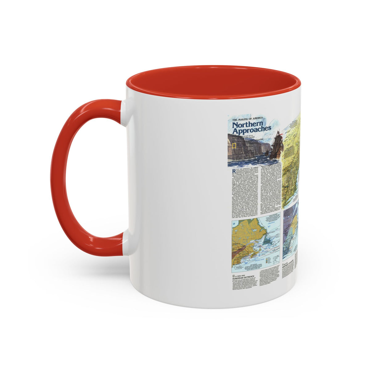 USA - Northern Approaches 2 (1985) (Map) Accent Coffee Mug