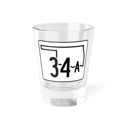 Oklahoma State Highway 34A (Oklahoma) (Road Sign) Shot Glass 1.5oz