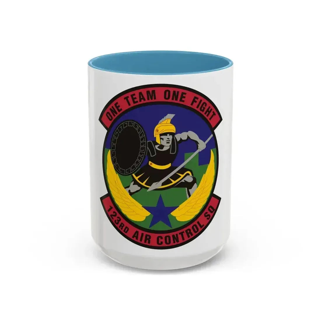 123d Air Control Squadron (U.S. Air Force) Accent Coffee Mug 15oz Light Blue - Go Mug Yourself