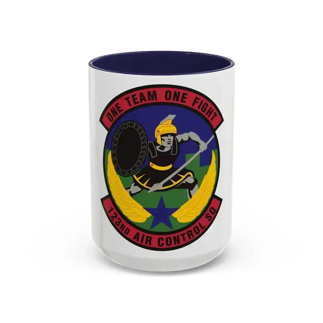 123d Air Control Squadron (U.S. Air Force) Accent Coffee Mug 15oz Navy - Go Mug Yourself