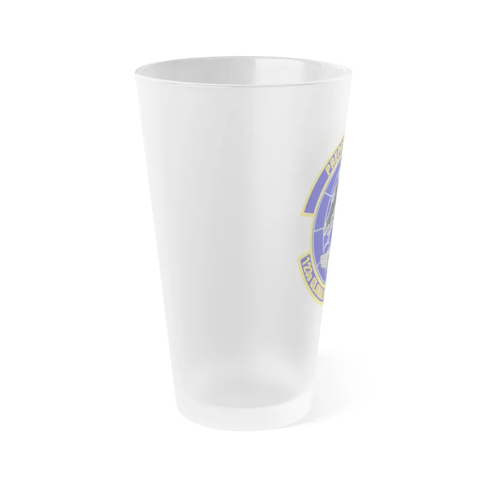 123d Global Mobility Squadron (U.S. Air Force) Frosted Pint Glass 16oz-Go Mug Yourself