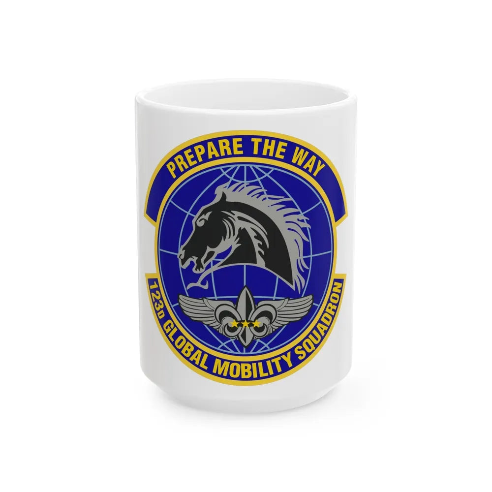 123d Global Mobility Squadron (U.S. Air Force) White Coffee Mug-15oz-Go Mug Yourself