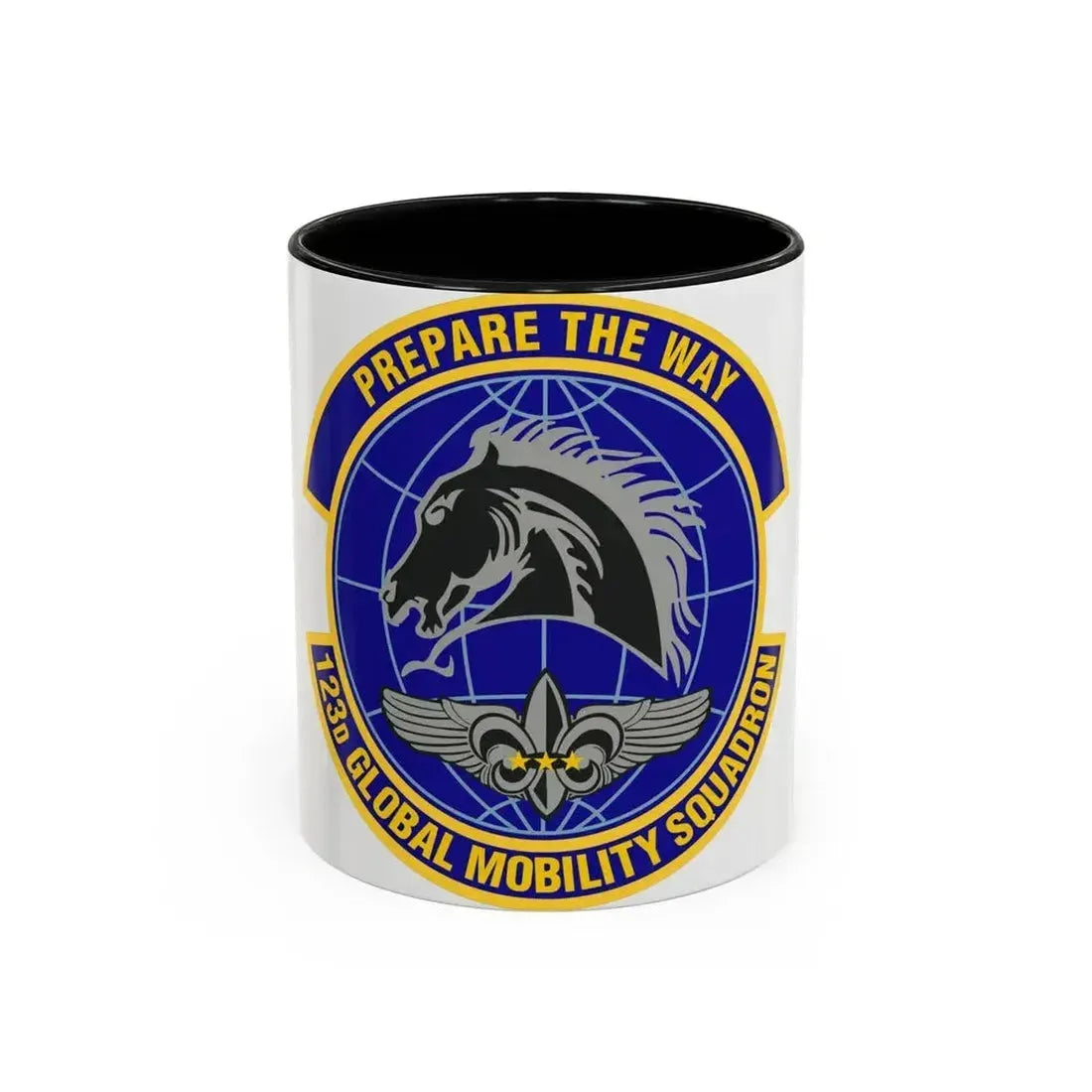 123d Global Mobility Squadron (U.S. Air Force) Accent Coffee Mug 11oz Black - Go Mug Yourself