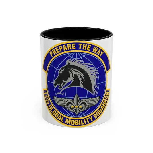 123d Global Mobility Squadron (U.S. Air Force) Accent Coffee Mug 11oz Black - Go Mug Yourself