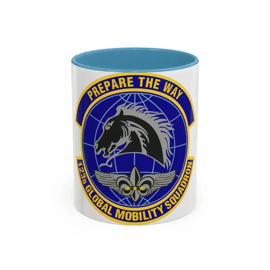 123d Global Mobility Squadron (U.S. Air Force) Accent Coffee Mug 11oz Light Blue - Go Mug Yourself