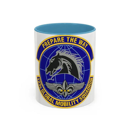 123d Global Mobility Squadron (U.S. Air Force) Accent Coffee Mug 11oz Light Blue - Go Mug Yourself