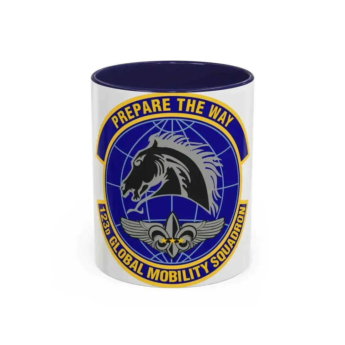 123d Global Mobility Squadron (U.S. Air Force) Accent Coffee Mug 11oz Navy - Go Mug Yourself