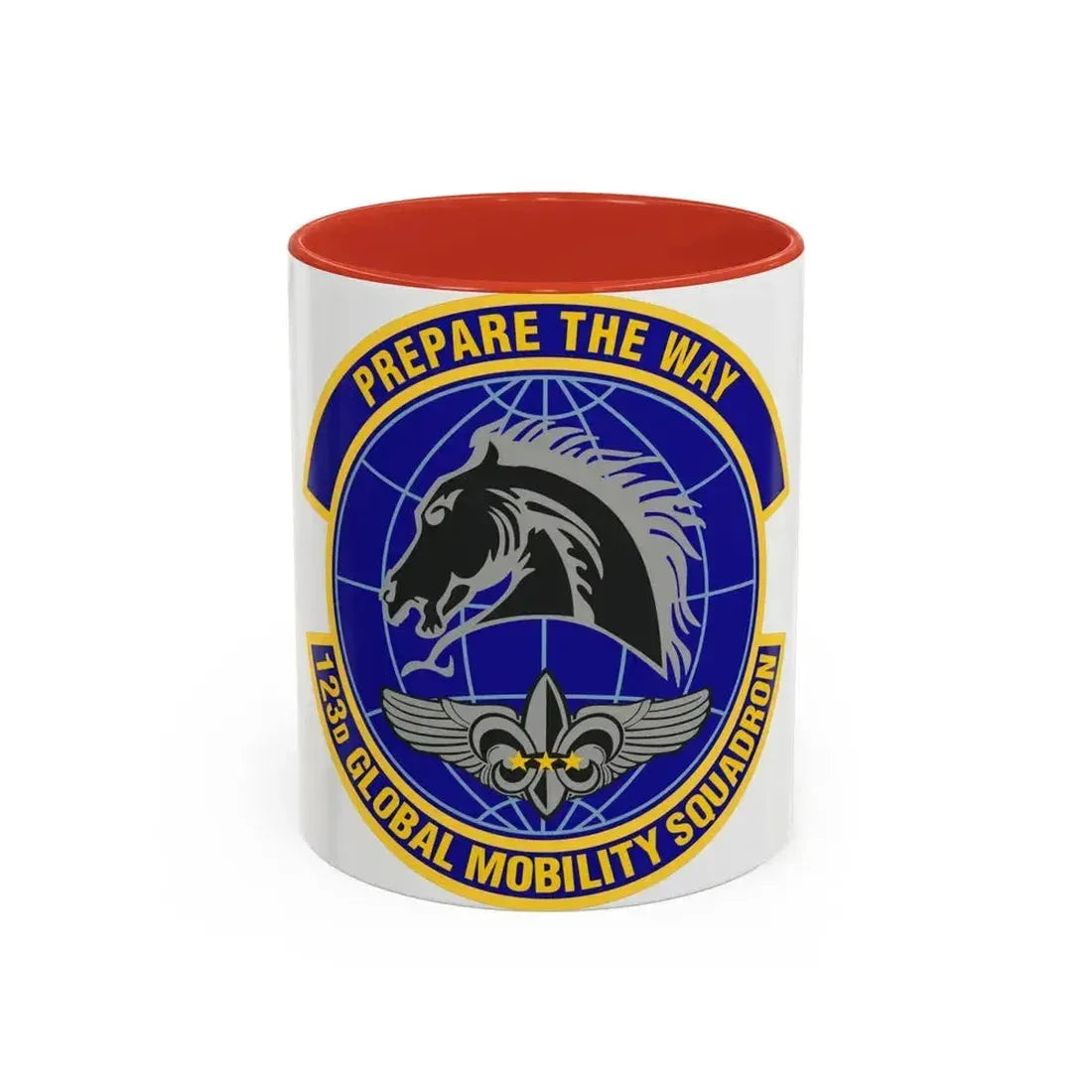 123d Global Mobility Squadron (U.S. Air Force) Accent Coffee Mug 11oz Red - Go Mug Yourself