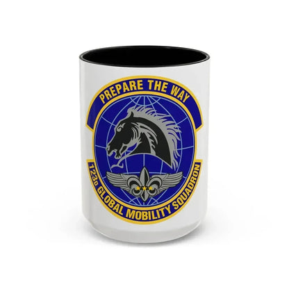 123d Global Mobility Squadron (U.S. Air Force) Accent Coffee Mug 15oz Black - Go Mug Yourself