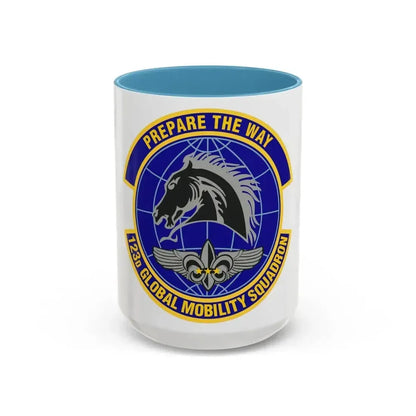 123d Global Mobility Squadron (U.S. Air Force) Accent Coffee Mug 15oz Light Blue - Go Mug Yourself