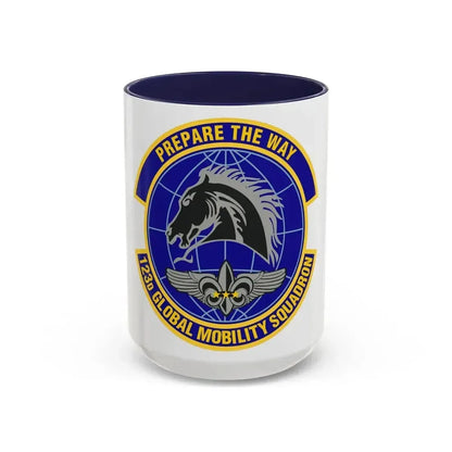 123d Global Mobility Squadron (U.S. Air Force) Accent Coffee Mug 15oz Navy - Go Mug Yourself