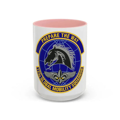 123d Global Mobility Squadron (U.S. Air Force) Accent Coffee Mug 15oz Pink - Go Mug Yourself