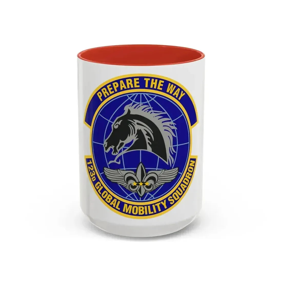 123d Global Mobility Squadron (U.S. Air Force) Accent Coffee Mug 15oz Red - Go Mug Yourself