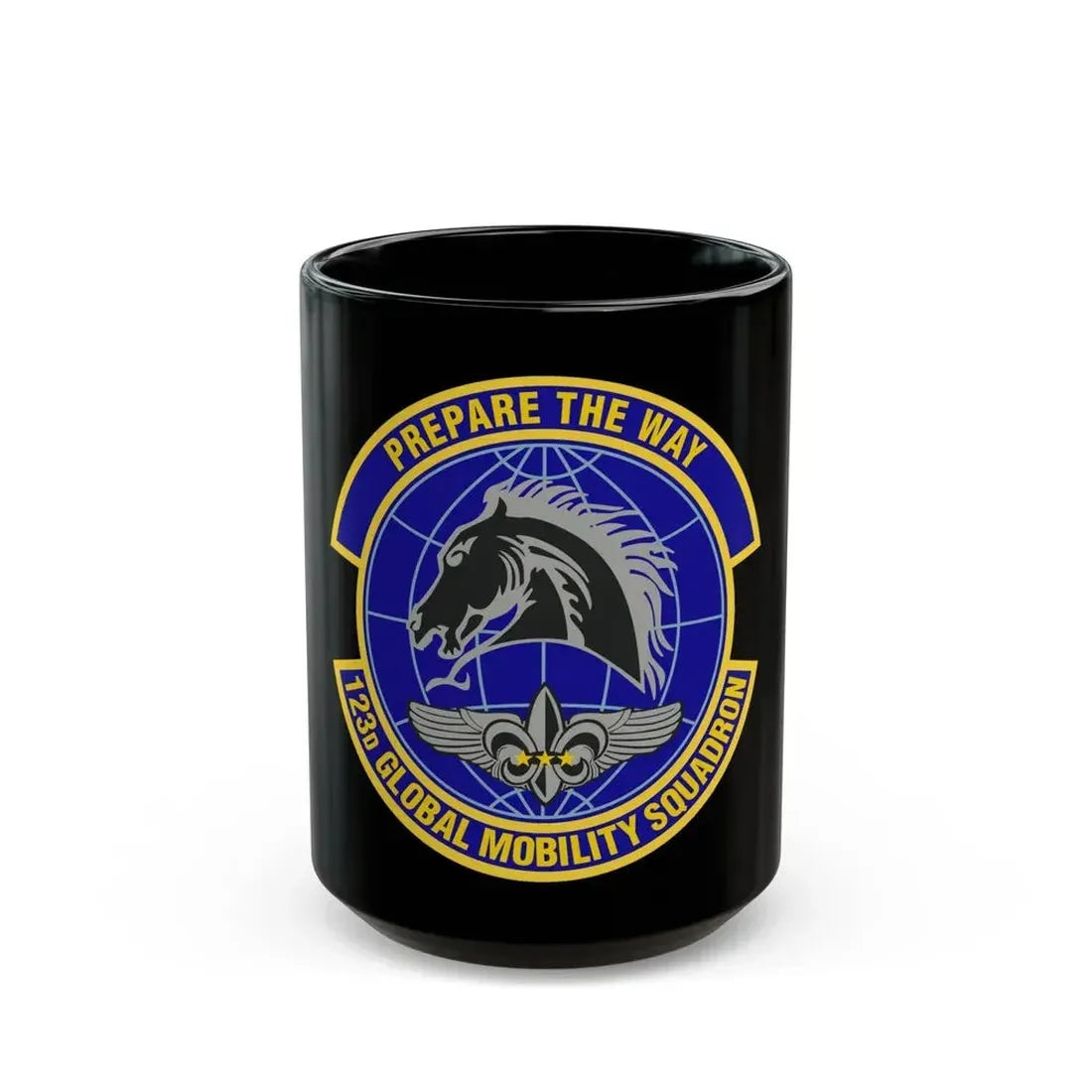123d Global Mobility Squadron (U.S. Air Force) Black Coffee Mug 15oz - Go Mug Yourself