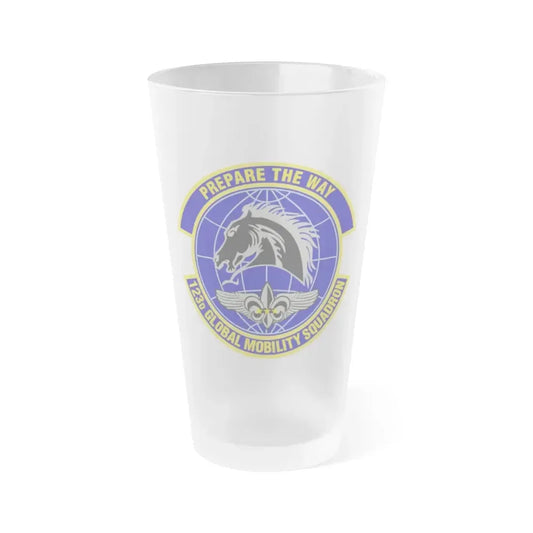 123d Global Mobility Squadron (U.S. Air Force) Frosted Pint Glass 16oz 16oz Frosted - Go Mug Yourself