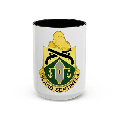 124 Military Police Battalion (U.S. Army) Accent Coffee Mug 15oz Black - Go Mug Yourself