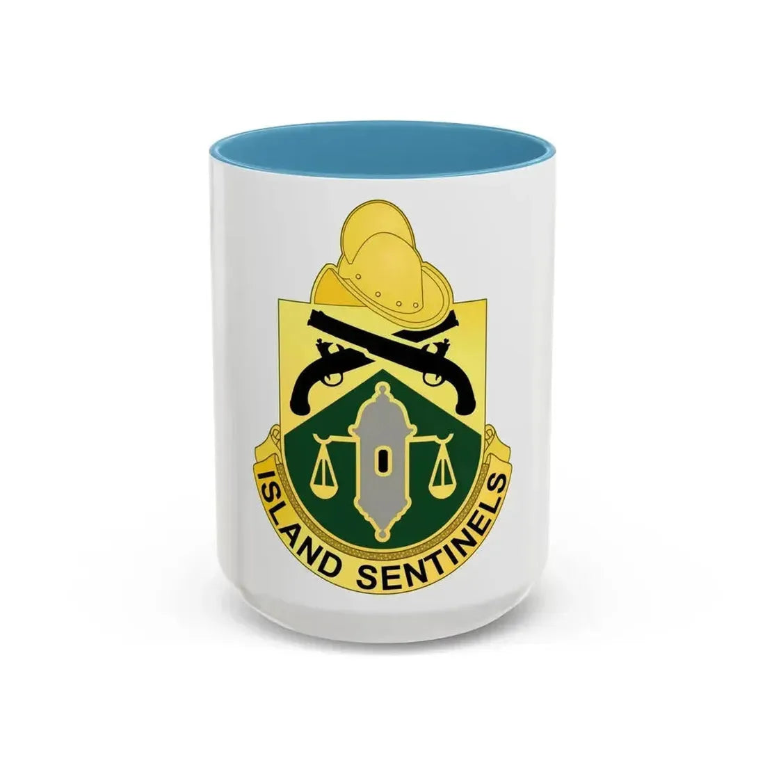124 Military Police Battalion (U.S. Army) Accent Coffee Mug 15oz Light Blue - Go Mug Yourself