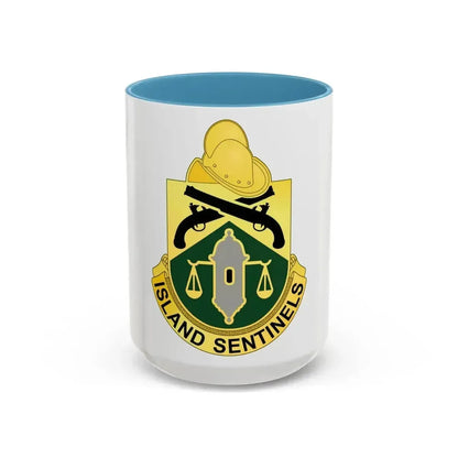 124 Military Police Battalion (U.S. Army) Accent Coffee Mug 15oz Light Blue - Go Mug Yourself