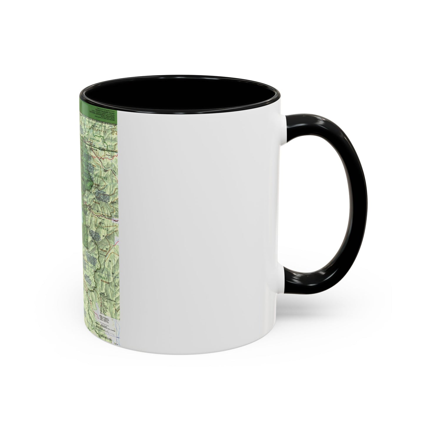 USA - Yellowstone and Grand Teton 1 1989) (Map) Accent Coffee Mug