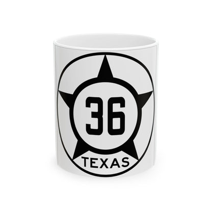 Old Texas 36 (Texas) (Road Sign) White Coffee Mug