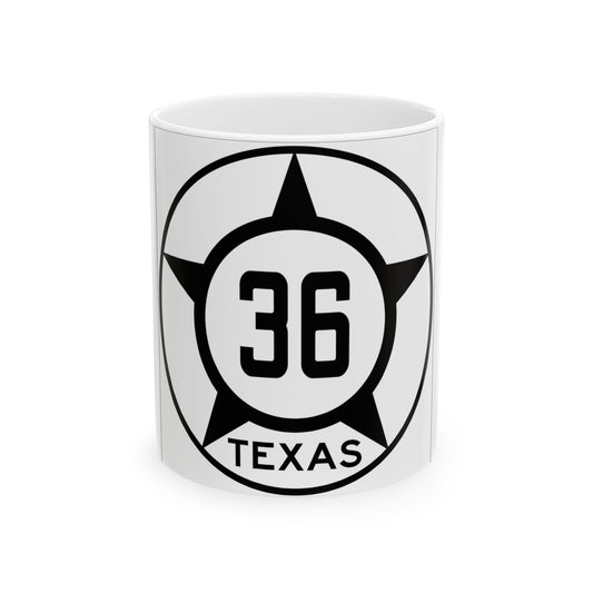 Old Texas 36 (Texas) (Road Sign) White Coffee Mug