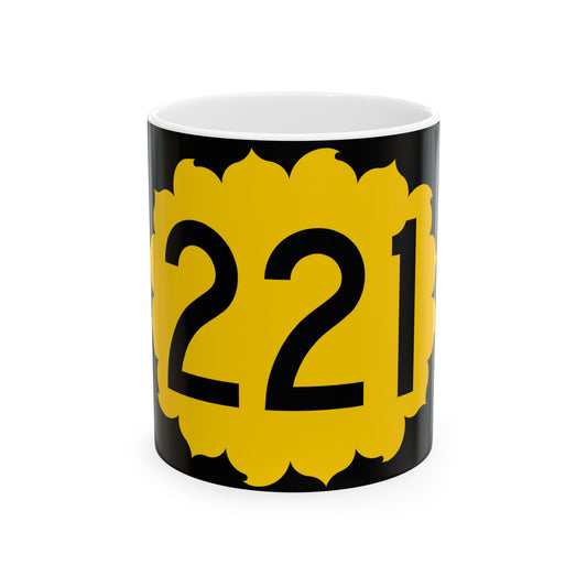 K-221 (Kansas) (Road Sign) White Coffee Mug
