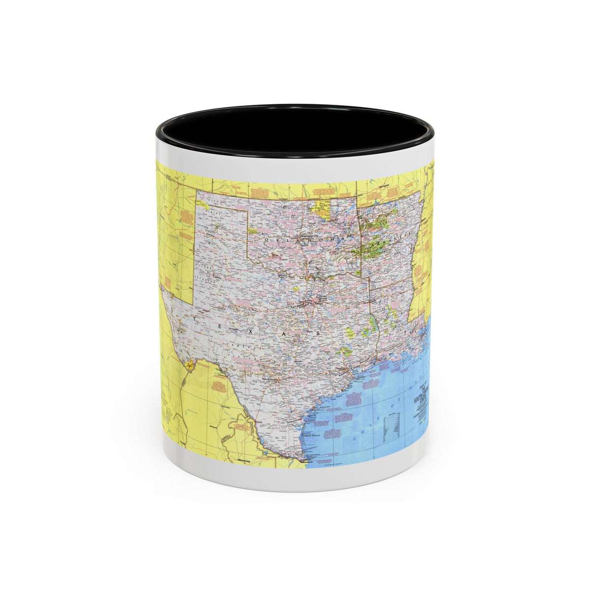 USA - South Central States 1 (1974) (Map) Accent Coffee Mug