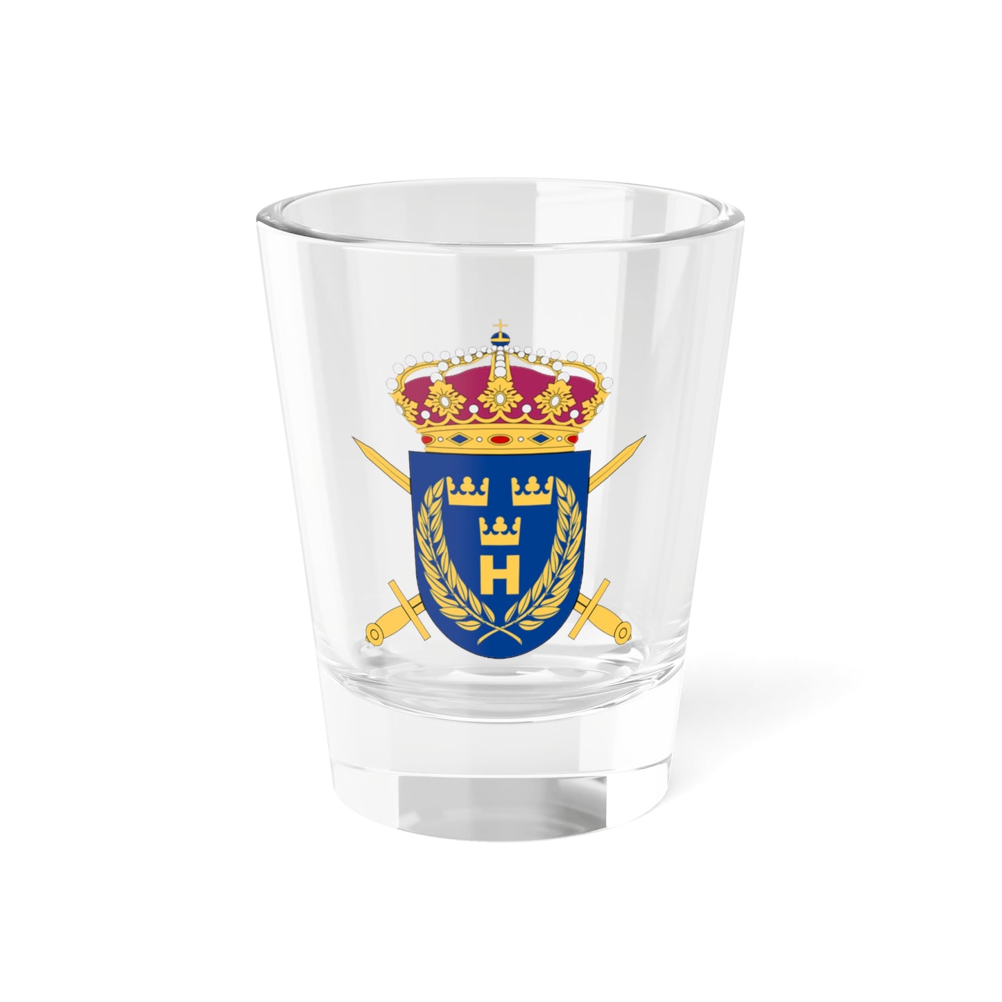 Hemvärnets stridsskola vapen (Sweden) (Coat of Arms) Shot Glass 1.5oz