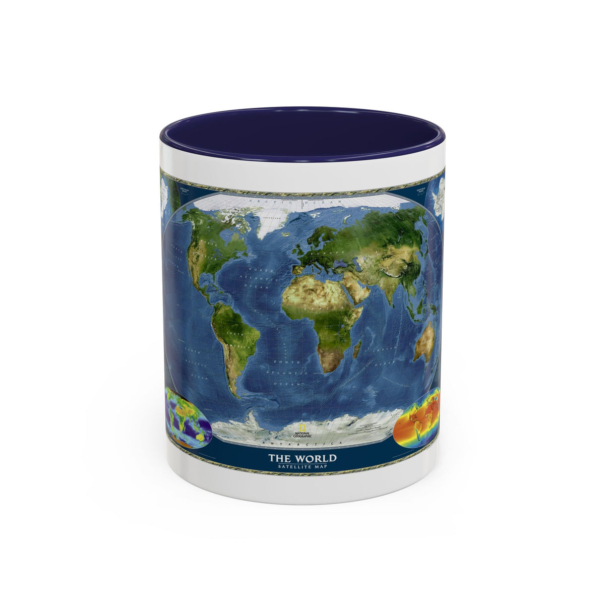 World Map - Satellite (2001) (Map) Accent Coffee Mug