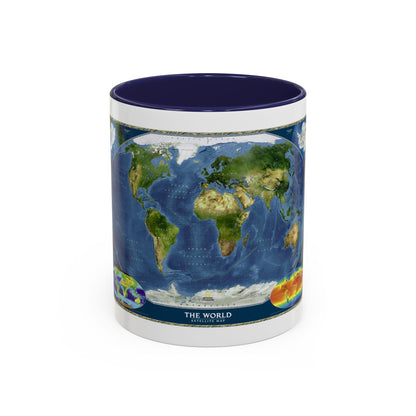 World Map - Satellite (2001) (Map) Accent Coffee Mug