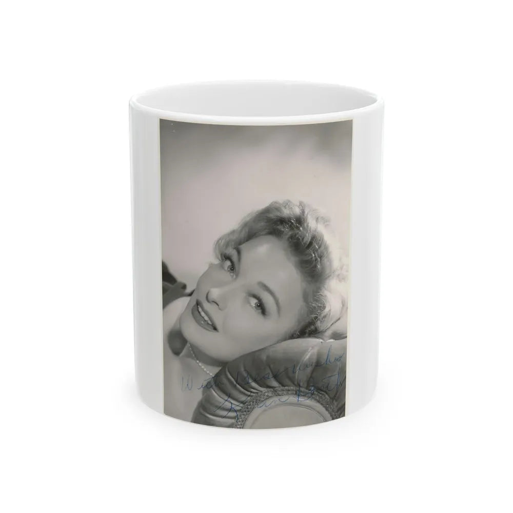 Karin Booth #50 (Vintage Female Icon) White Coffee Mug-11oz-Go Mug Yourself