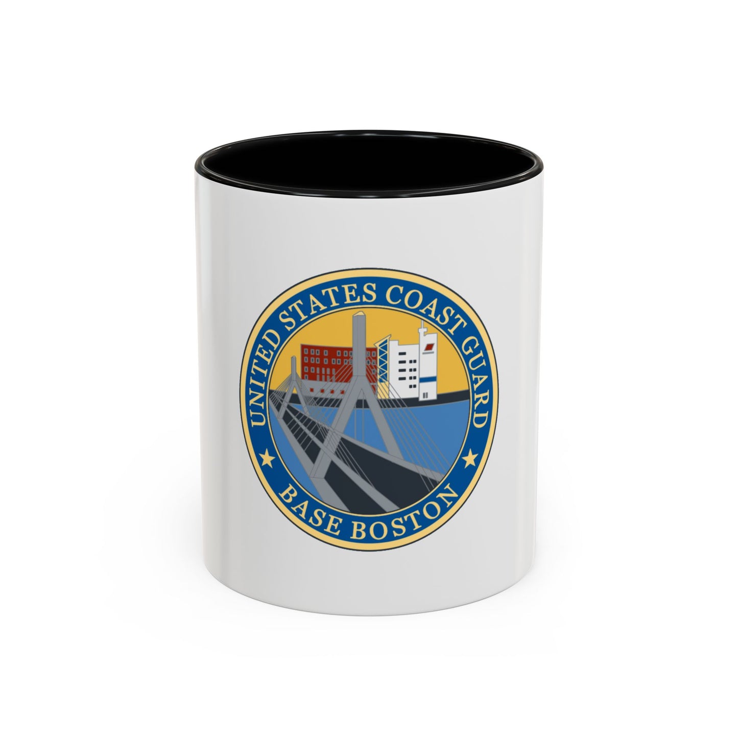 USCG Base Boston (U.S. Coast Guard) Accent Coffee Mug