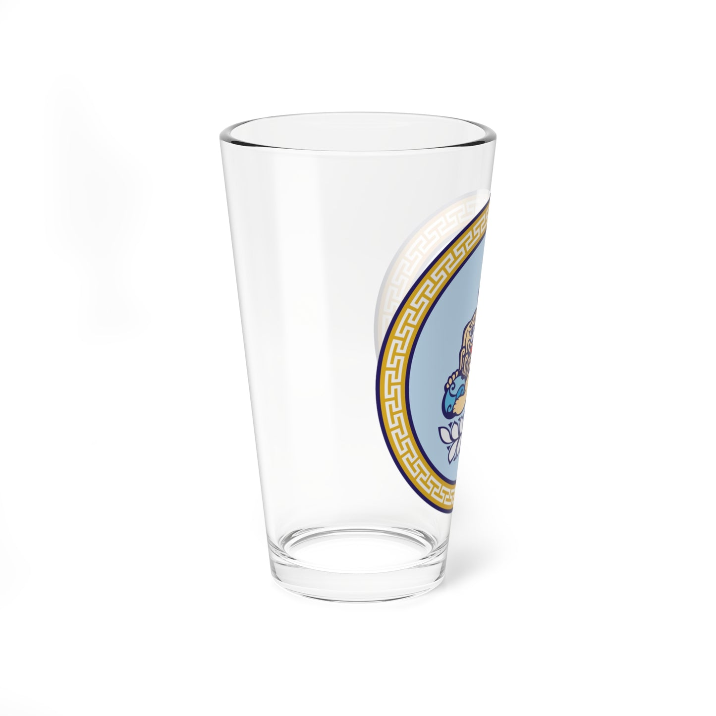 Emblem of Bayanzurkh district Ulaanbaatar (Mongolia) (Coat of Arms) Pint Glass 16oz