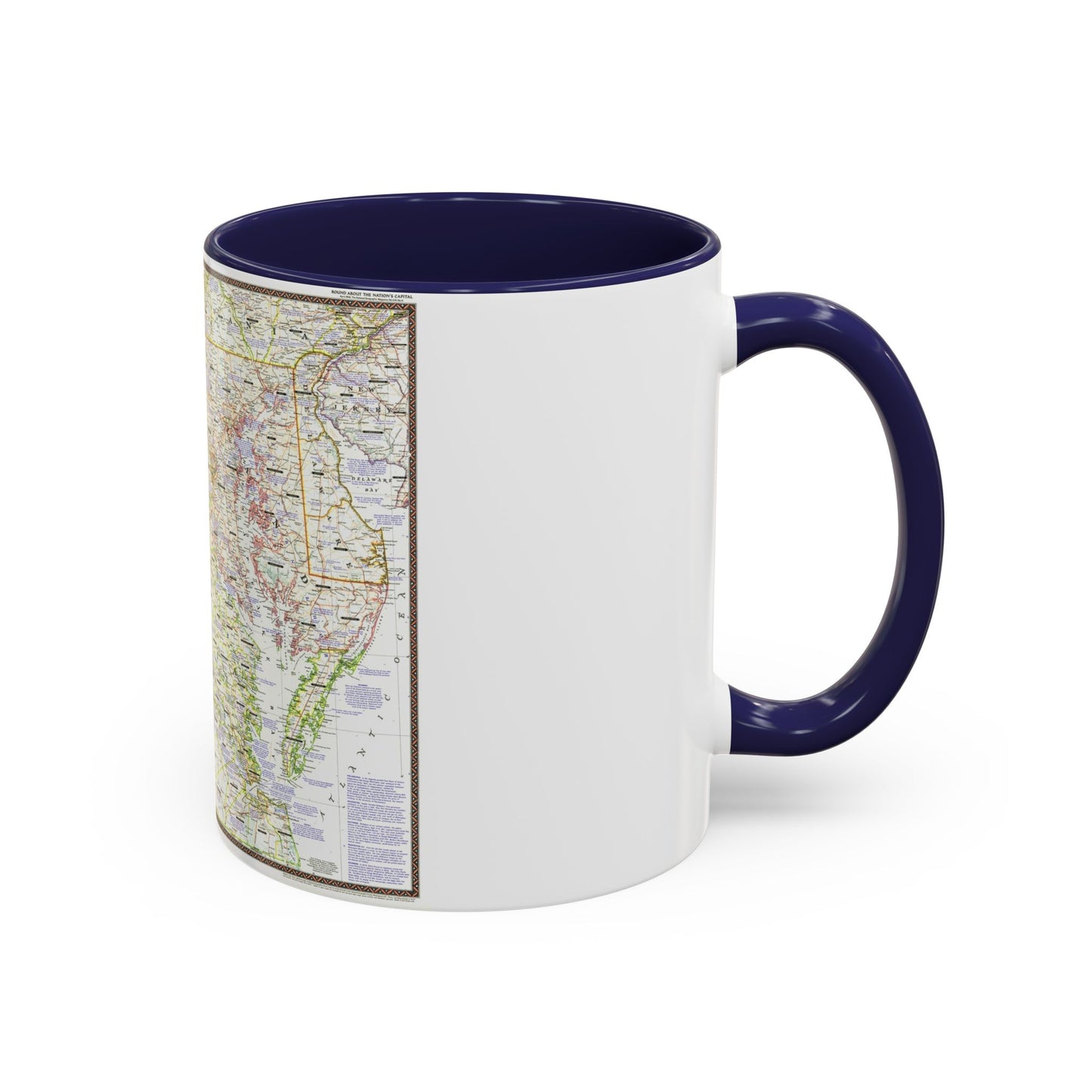 USA - Round About the Nation's Capital (1956) (Map) Accent Coffee Mug