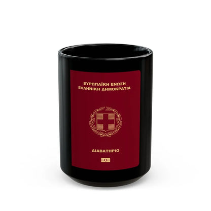 Greek Passport - Black Coffee Mug-15oz-Go Mug Yourself