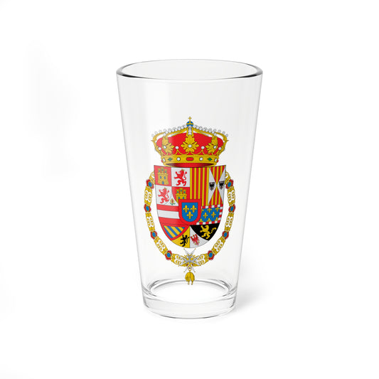 Escudo de Armas de Felipe V (Spain) (Coat of Arms) Pint Glass 16oz