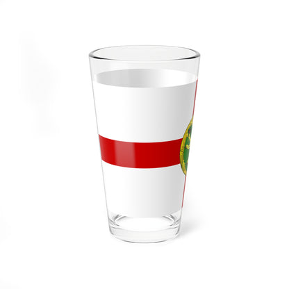 Flag of Alderney (United Kingdom) Pint Glass 16oz