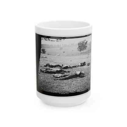 Gettysburg, Pa. Bodies Of Federal Soldiers, Killed On July 1, Near The Mcpherson Woods (U.S. Civil War) White Coffee Mug