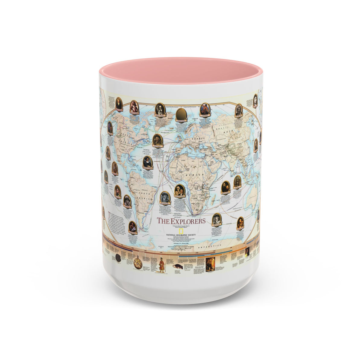 World Map - Explorers (1998) (Map) Accent Coffee Mug