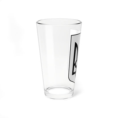 Lesser Coat of Arms of Ukraine bw (Ukraine) (Coat of Arms) Pint Glass 16oz