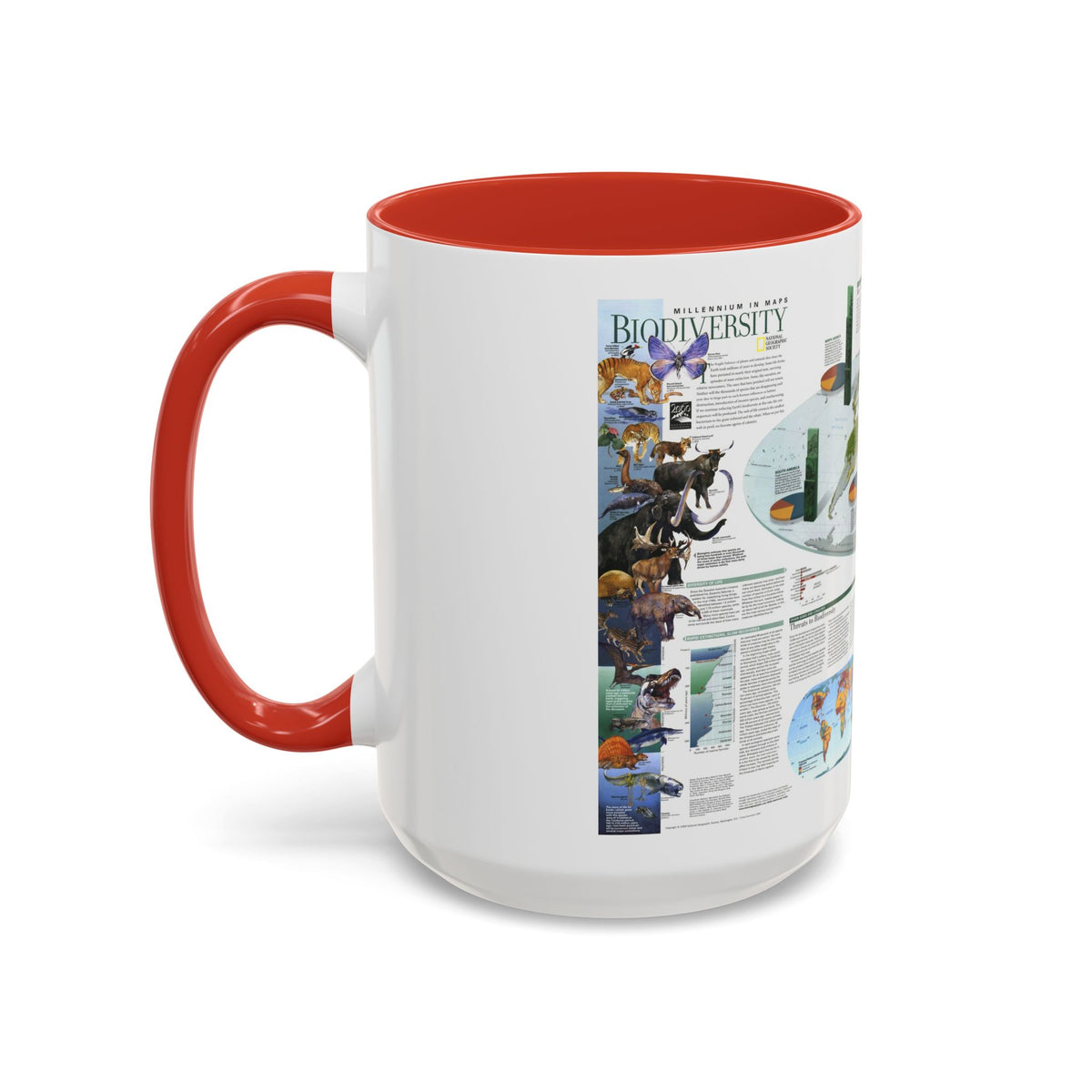 World Map - Biodiversity (1999) (Map) Accent Coffee Mug