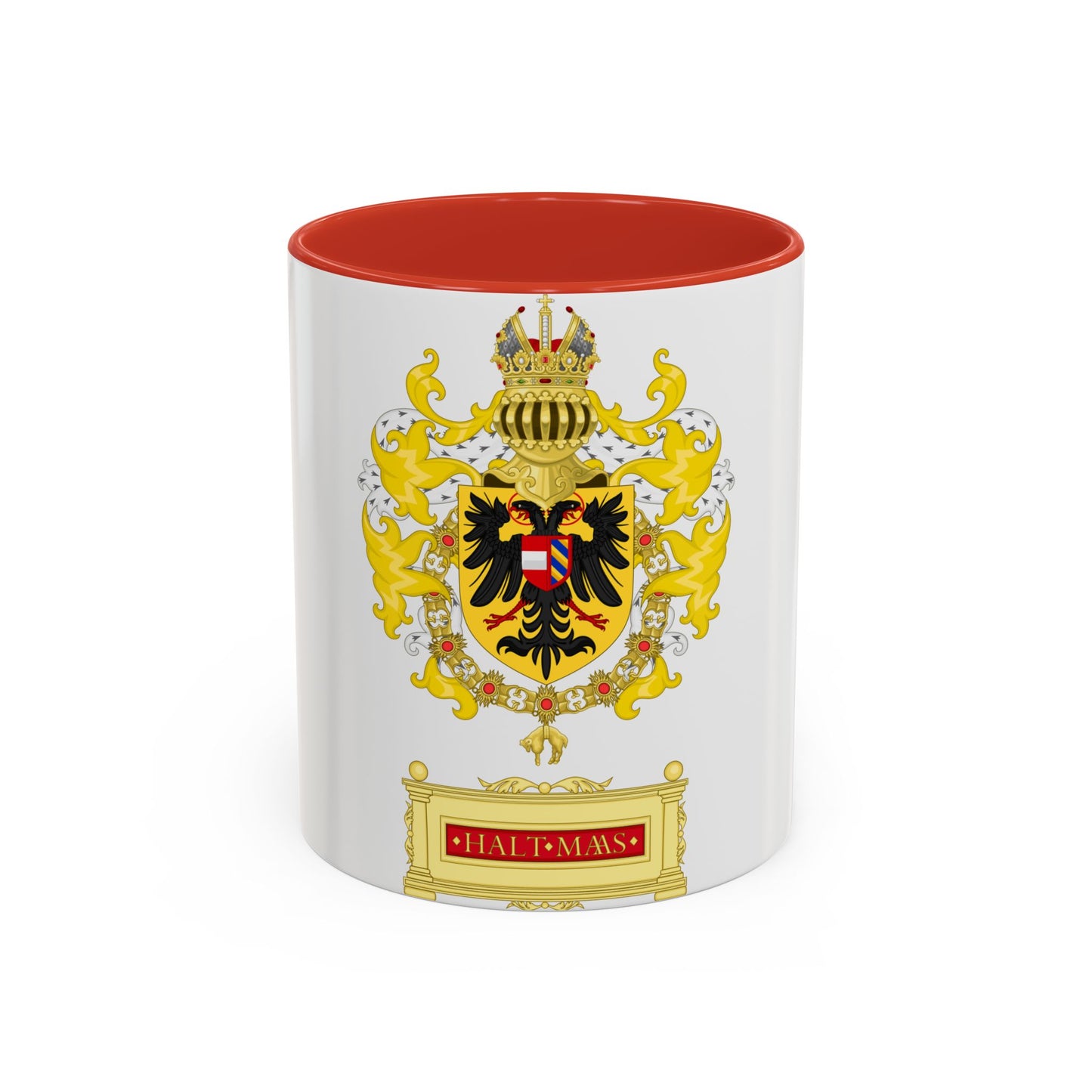 Ornamented Coat of Arms of Maximilian I, Holy Roman Emperor - Accent Coffee Mug