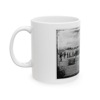 Battery Reynolds. Five 10-Inch Siege Mortars Against Wagner (U.S. Civil War) White Coffee Mug